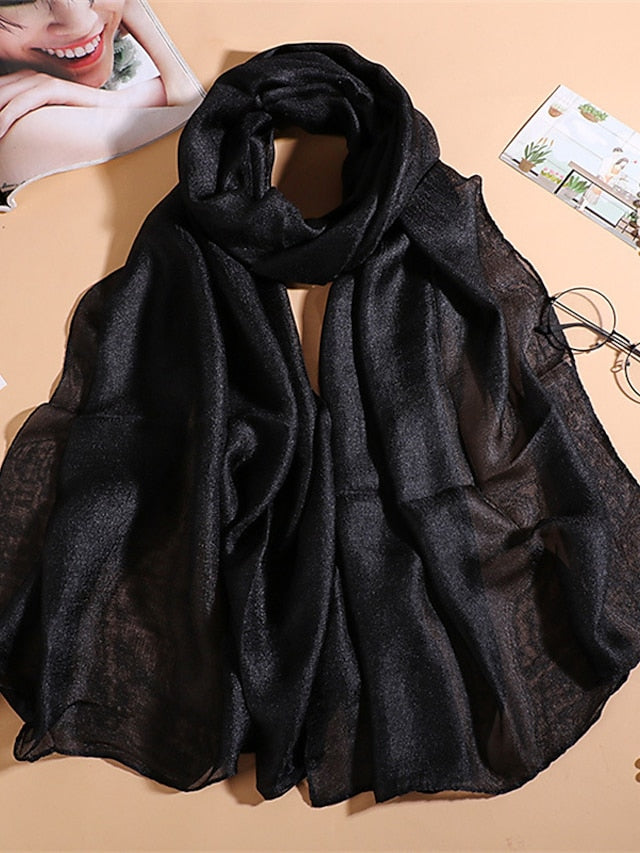 Simple Women Fashion Scarf Plain Solid Shawls Scarves Summer Lady Bandanas Foulard Hijab Party Gift - LuckyFash™