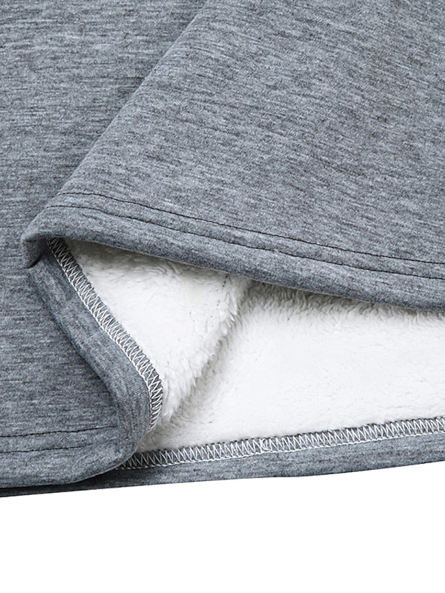 Basic Casual Wine Red Big red Black Solid Color Home Crew Neck Long Sleeve for Women - LuckyFash™