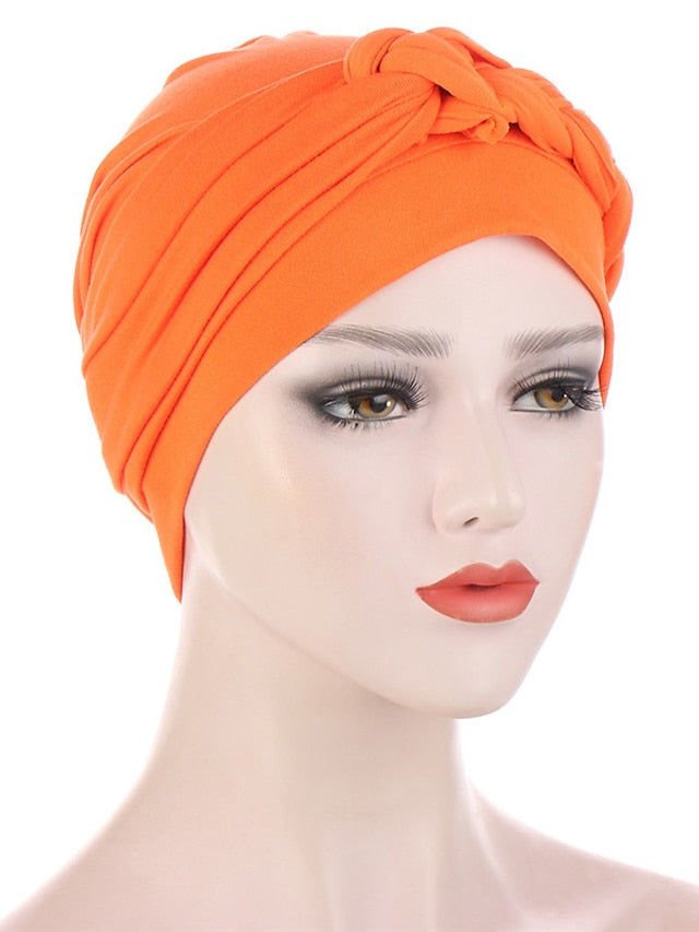 Women Lady Muslim One Half Braid Head Turban Wrap Cover Soft Hat Hair Loss Bonnet Beanies - LuckyFash™