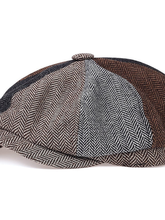 Women's Hat Beret Hat Black Light Brown Brown Outdoor Street Dailywear Print Stripe Windproof Comfort Breathable - LuckyFash™