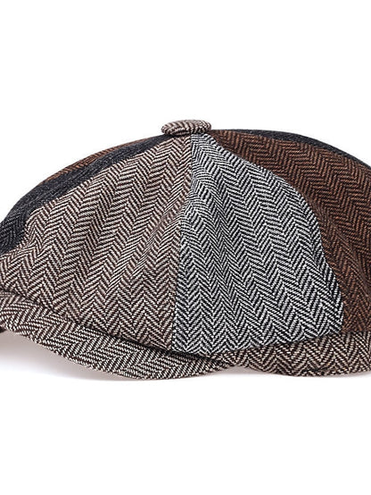 Women's Hat Beret Hat Black Light Brown Brown Outdoor Street Dailywear Print Stripe Windproof Comfort Breathable - LuckyFash™