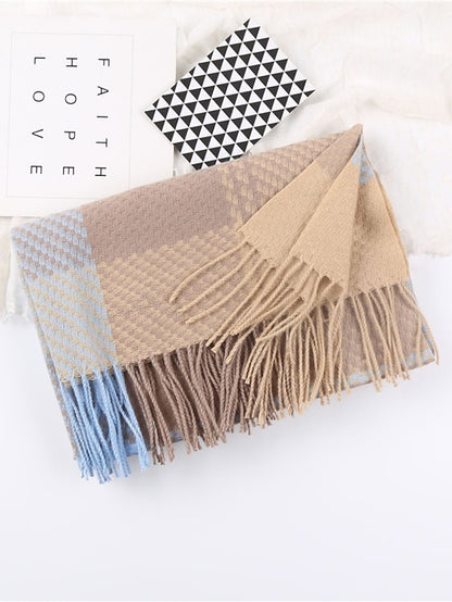 Women's Women's Shawls & Wraps Christmas Street Dailywear Camel Blue Pink Scarf Plaid - LuckyFash™