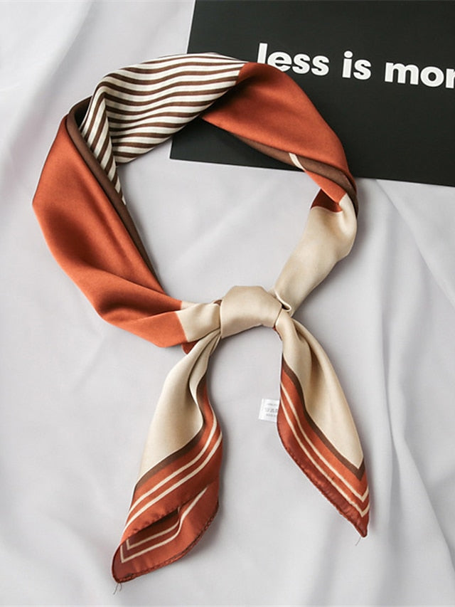 Women's Square Scarf Party Dailywear Holiday Blue Pink Scarf Color Block Stripe - LuckyFash™