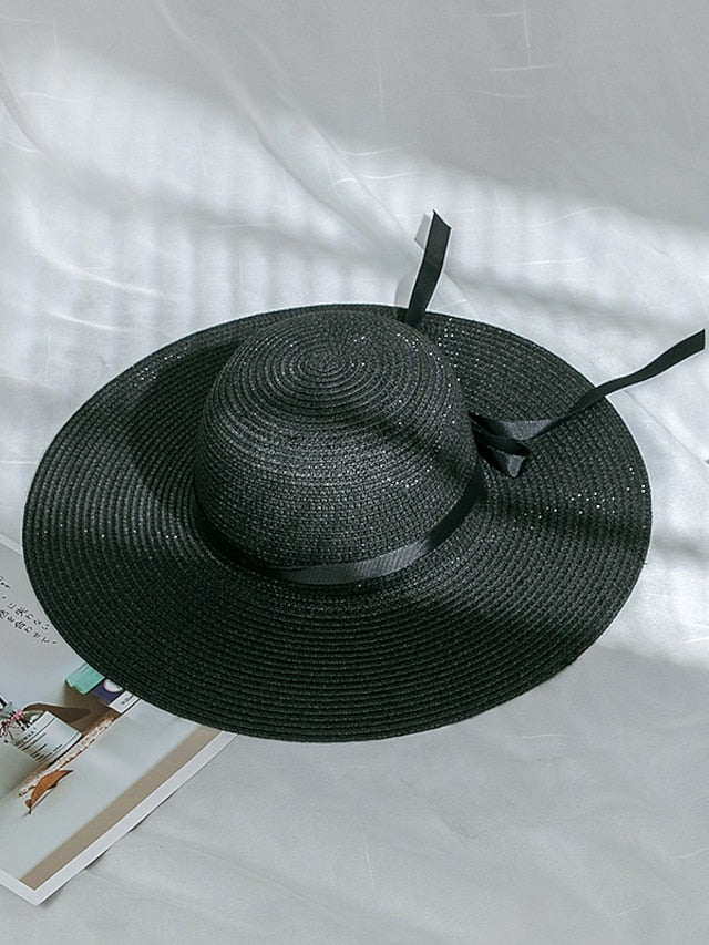 Multi Colors with Black Ribbon Beach Hat Floppy Beach Hats Personalized Beach Hat Friend Gift Summer Sun Hat - LuckyFash™