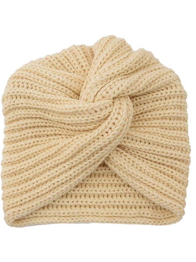 Muslim Inner Hijab Caps Bohemia Turban Cross Wrap Head Indian Hat Knitting Hijab Bonnet Turbante Cap for Women Wear - LuckyFash™