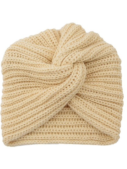Muslim Inner Hijab Caps Bohemia Turban Cross Wrap Head Indian Hat Knitting Hijab Bonnet Turbante Cap for Women Wear - LuckyFash™