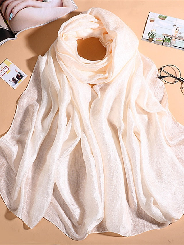 Simple Women Fashion Scarf Plain Solid Shawls Scarves Summer Lady Bandanas Foulard Hijab Party Gift - LuckyFash™