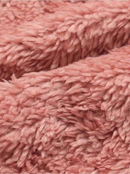 Fleece Jacket Pullover Casual Sherpa Fleece Teddy Zip Up Front Pocket Black Light Green Pink Cat Street Hoodie Plus Size Long Sleeve Fleece for Women - LuckyFash™