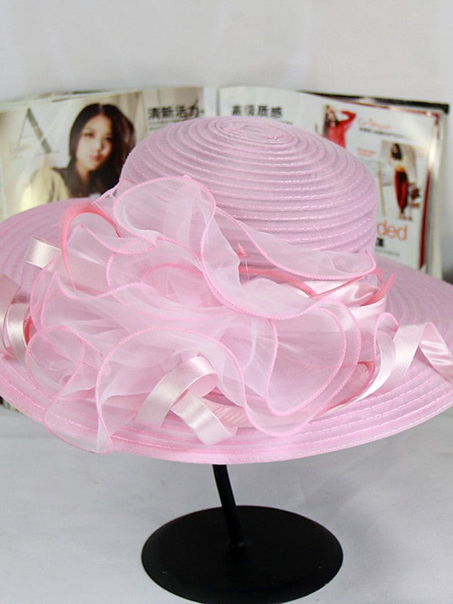 Women's Party Hat Party Street Daily Flower Solid Colored Black White Hat Basic Blue Fall Winter Spring - LuckyFash™