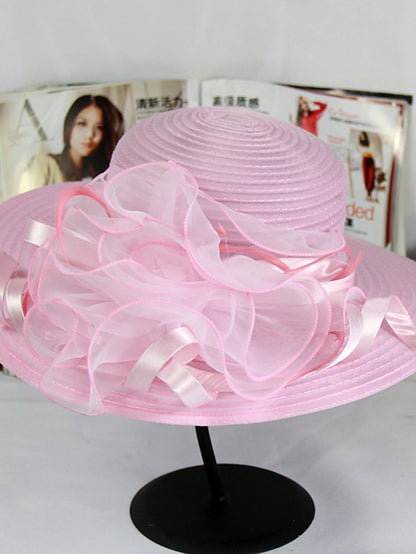 Women's Party Hat Party Street Daily Flower Solid Colored Black White Hat Basic Blue Fall Winter Spring - LuckyFash™