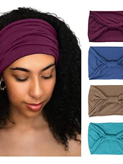4pcs Women's Girls' Headbands Vintage Modern Style Elastic Women Turban Headbands Twisted Cute Hair Band Accessorie - LuckyFash™