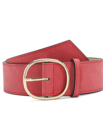Women's Unisex PU Buckle Belt PU Leather Prong Buckle O-ring Classic Casual Party Work Black White Pink Red - LuckyFash™