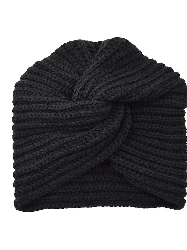 Muslim Inner Hijab Caps Bohemia Turban Cross Wrap Head Indian Hat Knitting Hijab Bonnet Turbante Cap for Women Wear - LuckyFash™