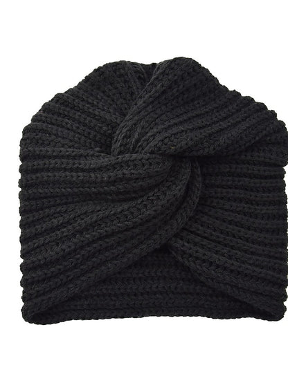 Muslim Inner Hijab Caps Bohemia Turban Cross Wrap Head Indian Hat Knitting Hijab Bonnet Turbante Cap for Women Wear - LuckyFash™