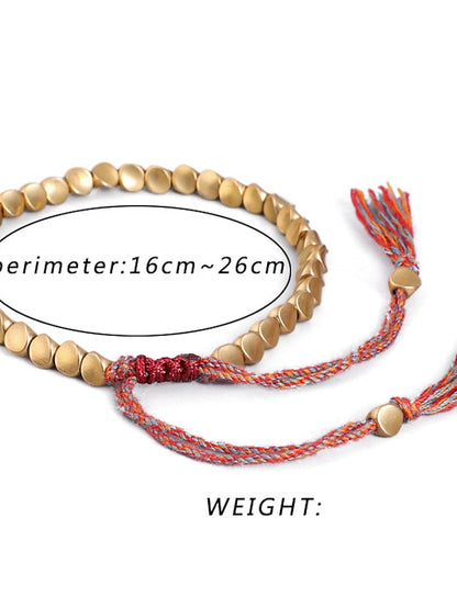 Men's Women's Loom Bracelet Braided Vintage Theme Fashion Boho Copper Bracelet Jewelry Yellow / Red / Blue For Daily Holiday Festival - LuckyFash™