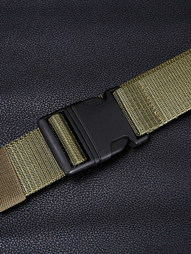Men's Women's Web Belt Canvas Plastic Buckle Plain Classic Casual Work Daily Black Blue Green Coffee - LuckyFash™