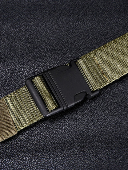 Men's Women's Web Belt Canvas Plastic Buckle Plain Classic Casual Work Daily Black Blue Green Coffee - LuckyFash™