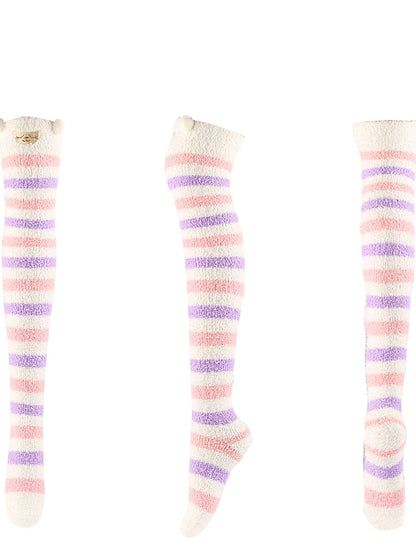 Women's Knee High Socks Home Daily Multi Color Polyester Spandex Basic Classic Warm Cute 1 Pair - LuckyFash™