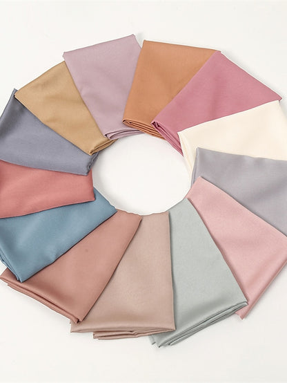 Crinkle Satin Hijab for Muslim Women Crepe Plain Shawl Wrinkle Solid Long Turban Islam Headscarf Solid Color Head Wrap Fashion - LuckyFash™