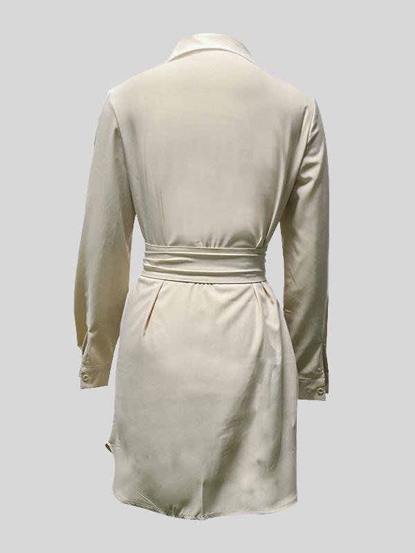 Elegant Lapel Solid Color Dress - LuckyFash™