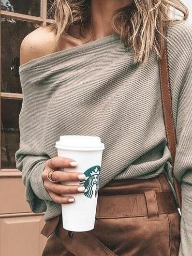 Elegant One-shoulder Bat Sleeve T-shirt - LuckyFash™