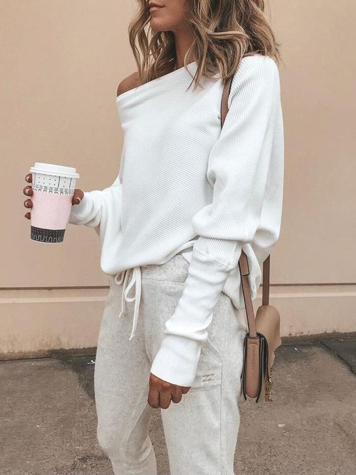 Elegant One-shoulder Bat Sleeve T-shirt - LuckyFash™