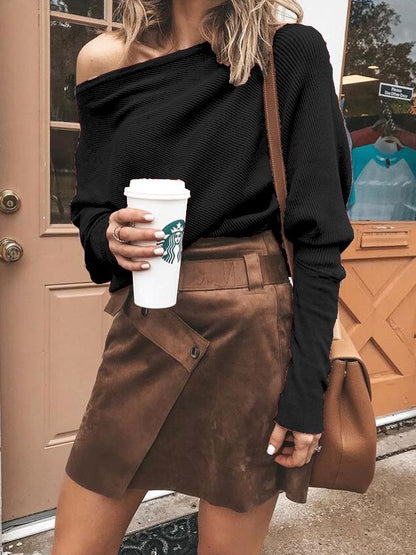 Elegant One-shoulder Bat Sleeve T-shirt - LuckyFash™