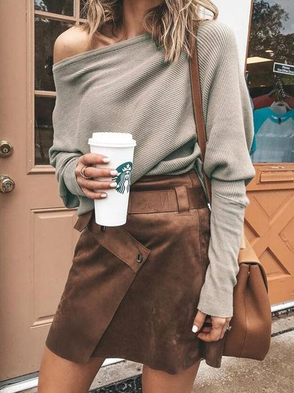 Elegant One-shoulder Bat Sleeve T-shirt - LuckyFash™