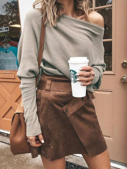 Elegant One-shoulder Bat Sleeve T-shirt - LuckyFash™