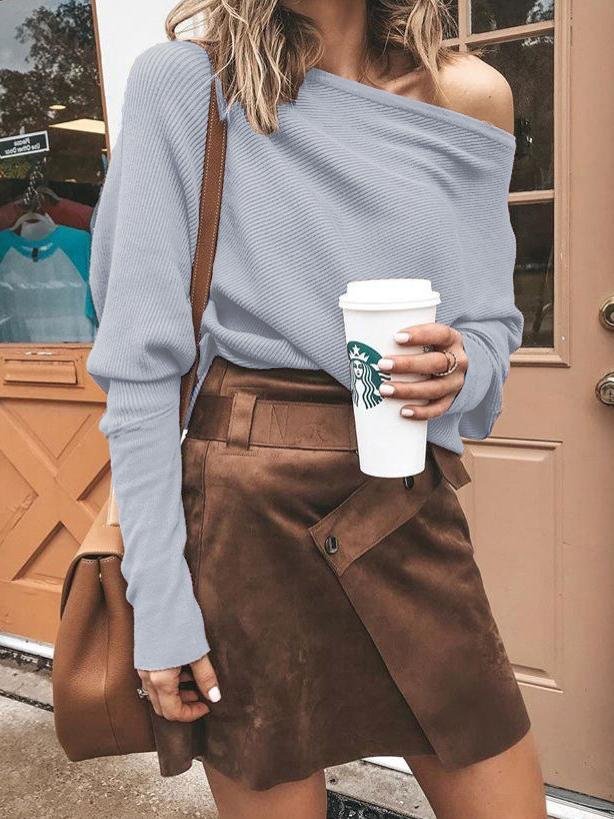 Elegant One-shoulder Bat Sleeve T-shirt - LuckyFash™