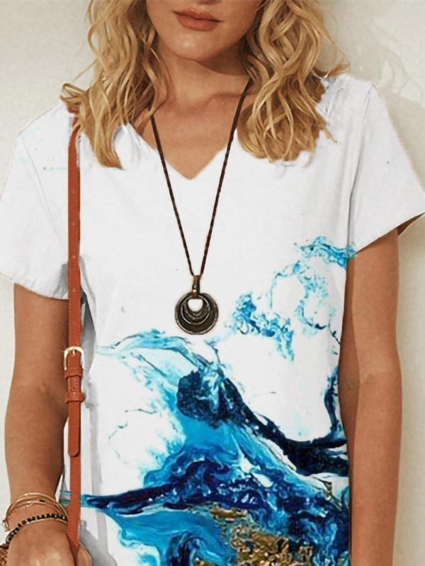 Elegant Short Sleeve Print Mini Dress - LuckyFash™