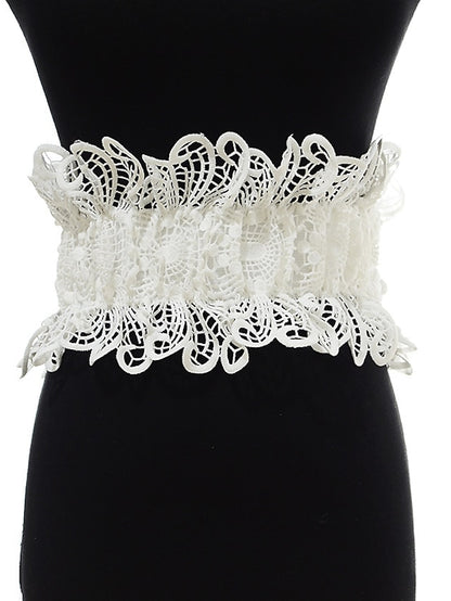 Women's Belt Lace White Black Wide Belt Party Outdoor Street Date Pure Color / Spring / Summer / Fall / Winter - LuckyFash™