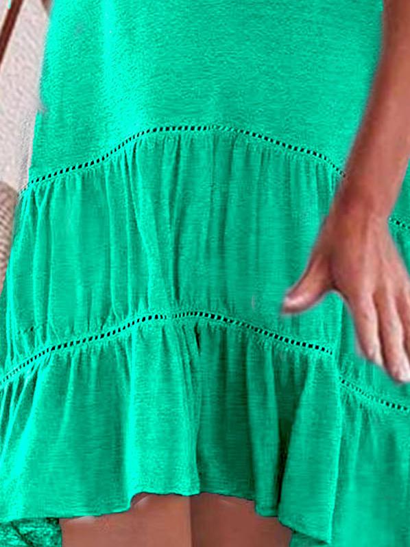 Embroidered  Big Swing Vest Stitching Dress - LuckyFash™