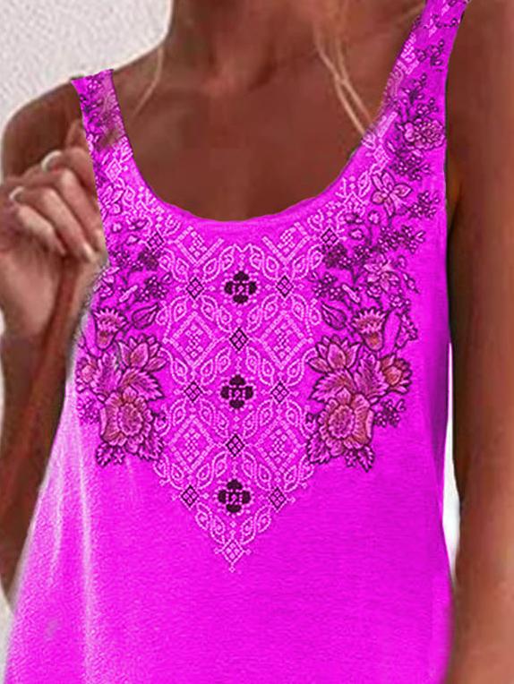 Embroidered  Big Swing Vest Stitching Dress - LuckyFash™