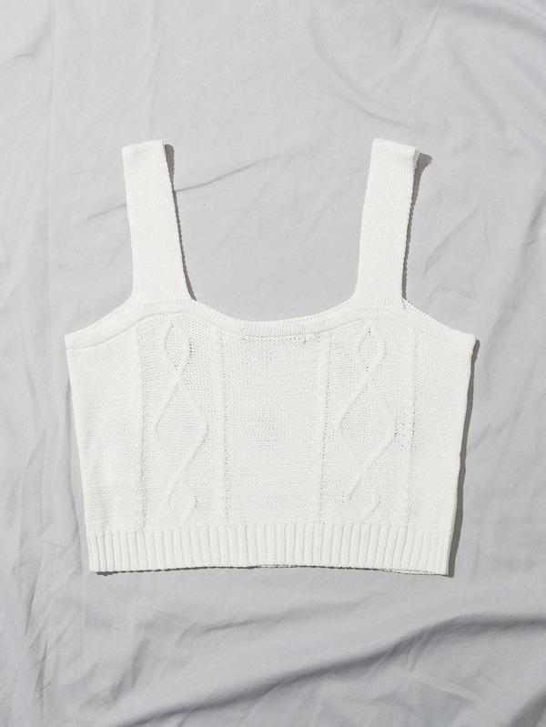 Embroidered Flower Crop Knit Cami Top - LuckyFash™