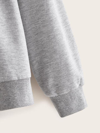 Embroidered Heather Grey Sweatshirt - LuckyFash™