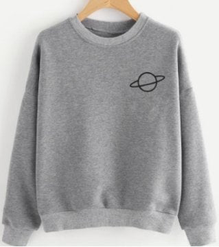 Embroidered Heather Grey Sweatshirt - LuckyFash™