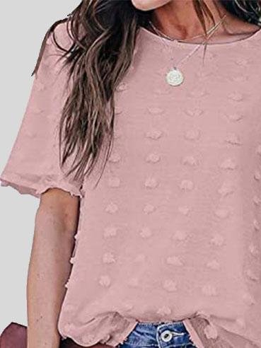 Embroidered Tulle Fake Two-piece Chiffon Short Sleeve T-shirts - LuckyFash™