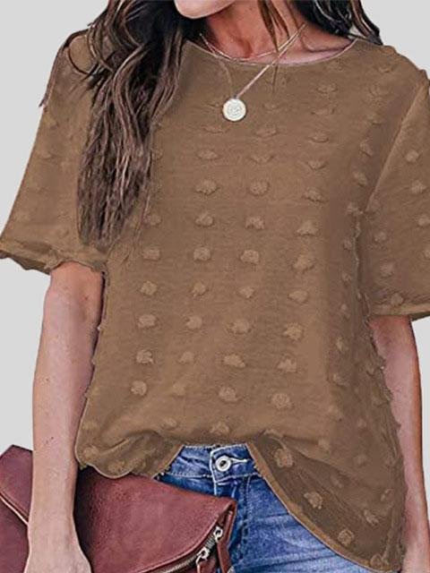 Embroidered Tulle Fake Two-piece Chiffon Short Sleeve T-shirts - LuckyFash™