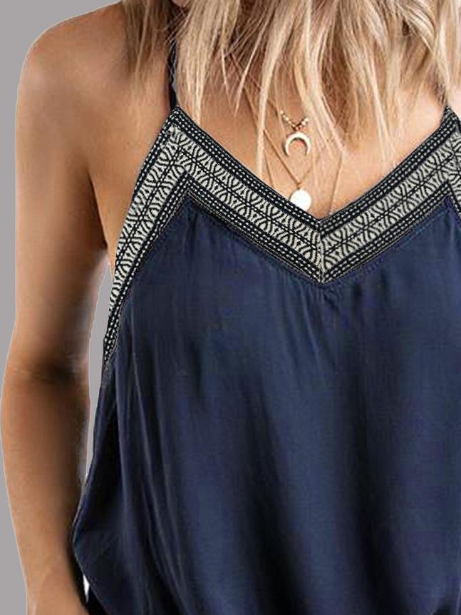 Embroidered V-neck Camisole Sleeveless Tank Top - LuckyFash™