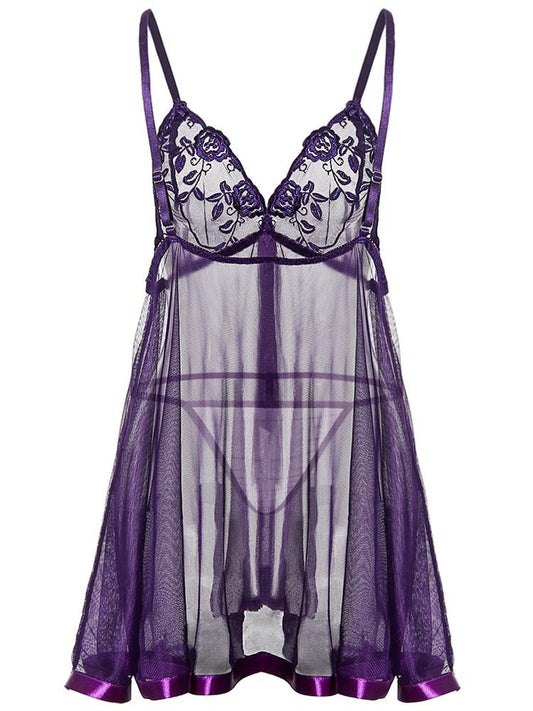 Embroidered V-neck Suspender Skirt - LuckyFash™