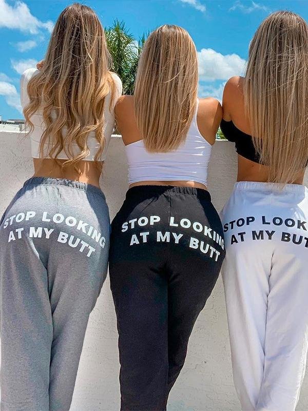 English Printed Casual Loose Sweatpants - LuckyFash™