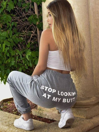 English Printed Casual Loose Sweatpants - LuckyFash™