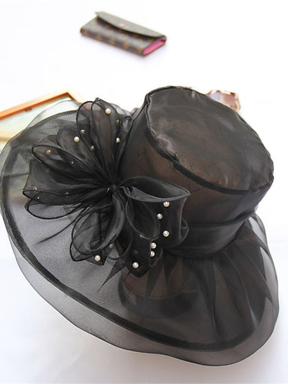 Women's Hat Sun Hat Black Blue Purple Outdoor Home Street Sequins Flower Portable Windproof Comfort - LuckyFash™