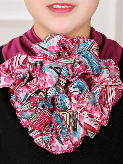 New Trendy Women Scarf Floral Collar Scarf Big Flower Neckerchief Ring Neck Scarves Fashion Bandana Head Hijab For Ladies - LuckyFash™