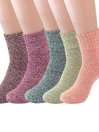 Women's Crew Socks Home Work Daily Wool Spandex Nylon Basic Casual Classic Warm 1 Pair - LuckyFash™