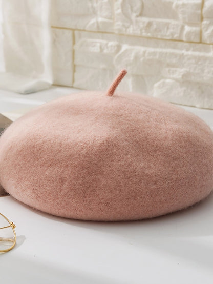 Women's Hat Beret Hat Black Pink Wine Outdoor Street Dailywear Fleece Pure Color Warm Breathable - LuckyFash™