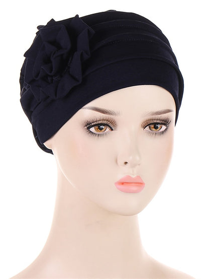 Women's Hats Spring Summer Flower Beanie Hat Muslim Stretch Turban Hat Hair Care Headwear Hijib Cap - LuckyFash™