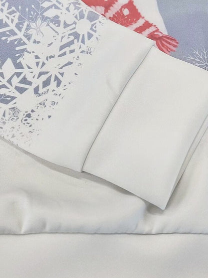 Hoodie Mixed Color Christmas Regular Winter White and Blue Azure White / Black Gradient red Gradient blue for Women - LuckyFash™