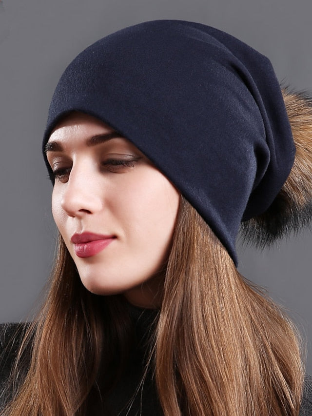 Women's Hat Beanie / Slouchy Black Light Gray Dark Gray Outdoor Home Daily Knit Pure Color Windproof Comfort Warm - LuckyFash™